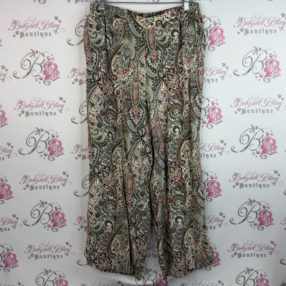 Soyaconcept pants flowy flare leg Paisley Print Wide-Leg Pants